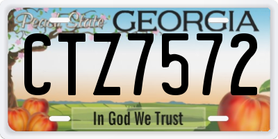GA license plate CTZ7572