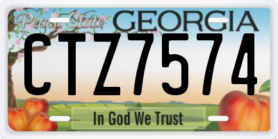 GA license plate CTZ7574