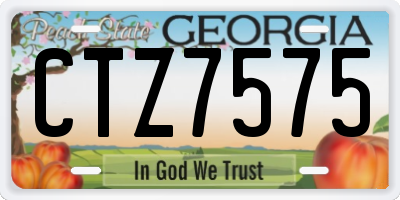 GA license plate CTZ7575