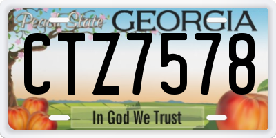 GA license plate CTZ7578