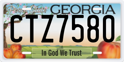 GA license plate CTZ7580