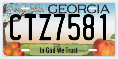 GA license plate CTZ7581