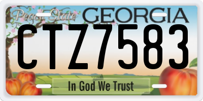 GA license plate CTZ7583
