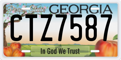 GA license plate CTZ7587