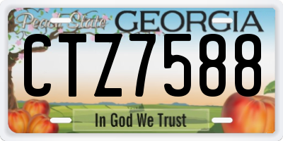 GA license plate CTZ7588