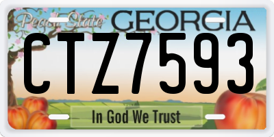 GA license plate CTZ7593