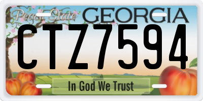 GA license plate CTZ7594