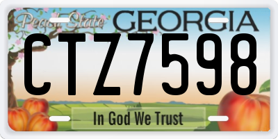 GA license plate CTZ7598