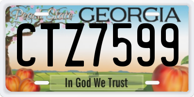 GA license plate CTZ7599