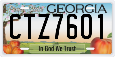 GA license plate CTZ7601