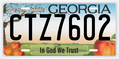 GA license plate CTZ7602
