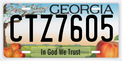 GA license plate CTZ7605