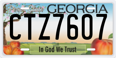 GA license plate CTZ7607