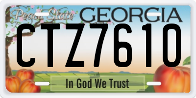 GA license plate CTZ7610