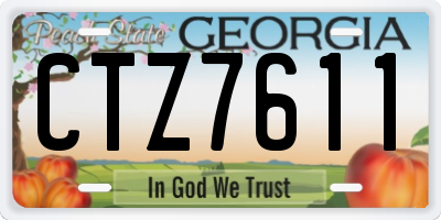 GA license plate CTZ7611