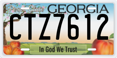 GA license plate CTZ7612
