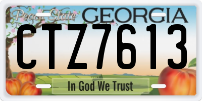 GA license plate CTZ7613