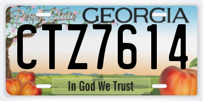 GA license plate CTZ7614