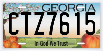 GA license plate CTZ7615