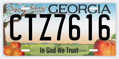 GA license plate CTZ7616