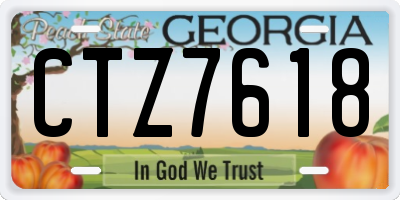 GA license plate CTZ7618