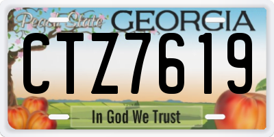 GA license plate CTZ7619
