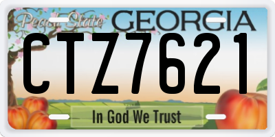 GA license plate CTZ7621