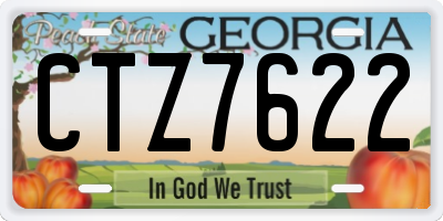 GA license plate CTZ7622