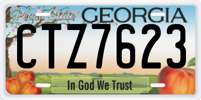 GA license plate CTZ7623