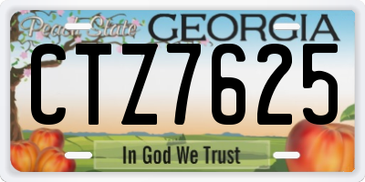 GA license plate CTZ7625