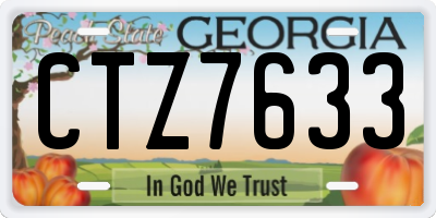 GA license plate CTZ7633