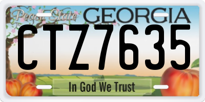 GA license plate CTZ7635