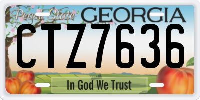 GA license plate CTZ7636
