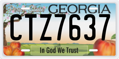 GA license plate CTZ7637