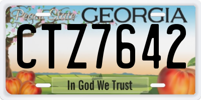 GA license plate CTZ7642