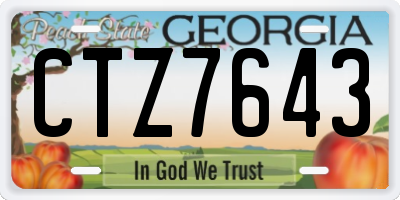 GA license plate CTZ7643