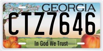 GA license plate CTZ7646