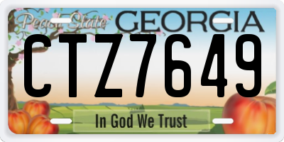 GA license plate CTZ7649