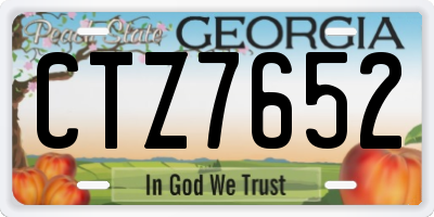 GA license plate CTZ7652