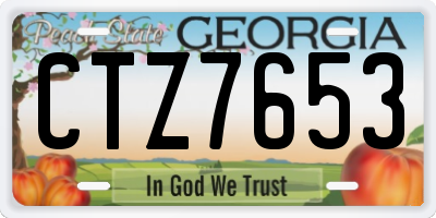 GA license plate CTZ7653