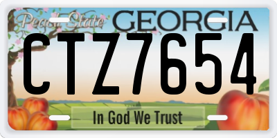 GA license plate CTZ7654