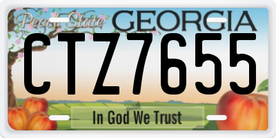 GA license plate CTZ7655