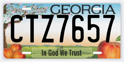GA license plate CTZ7657