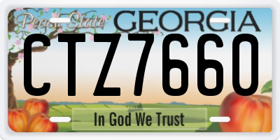 GA license plate CTZ7660