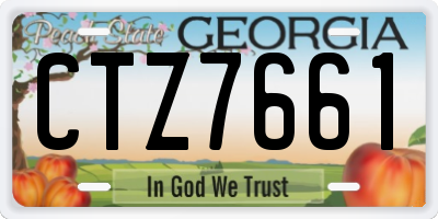 GA license plate CTZ7661