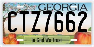 GA license plate CTZ7662