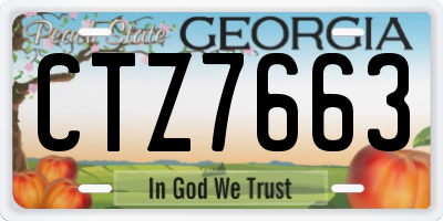 GA license plate CTZ7663