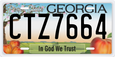 GA license plate CTZ7664