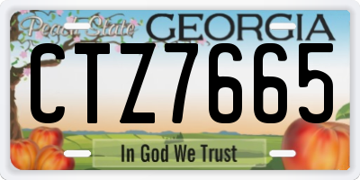 GA license plate CTZ7665