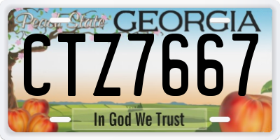 GA license plate CTZ7667